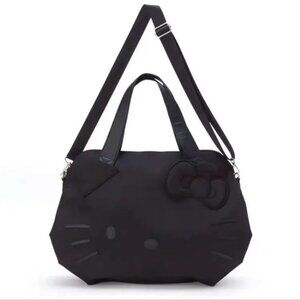 HELLO KITTY Large Capacity Tote Travel Bag Black NEW